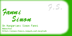 fanni simon business card